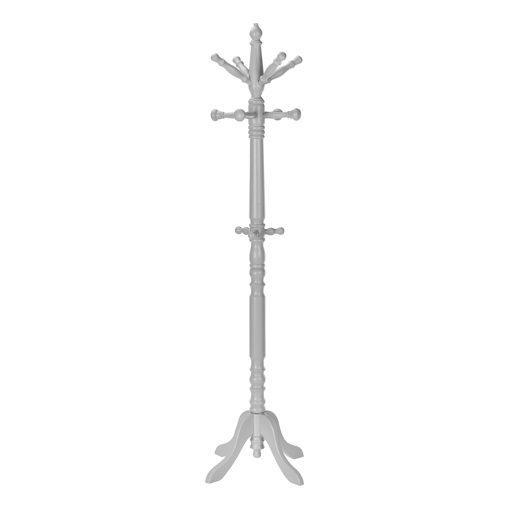 COAT RACK - 73"H / GREY WOOD TRADITIONAL STYLE